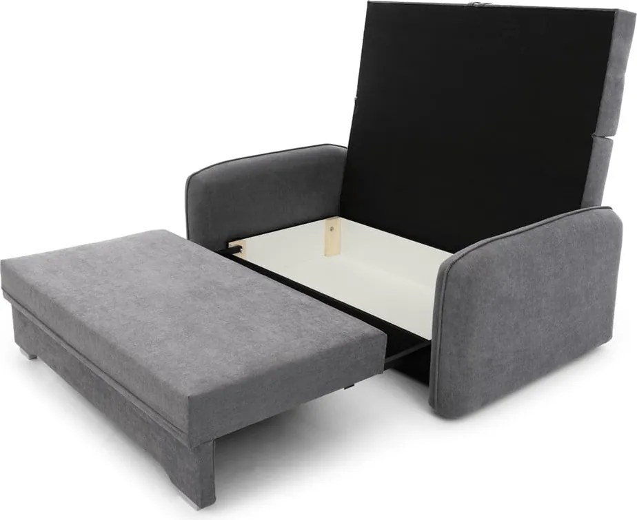 Szürke zsenília kinyitható-tárolóhelyes kanapé 155 cm Laine – ELTAP