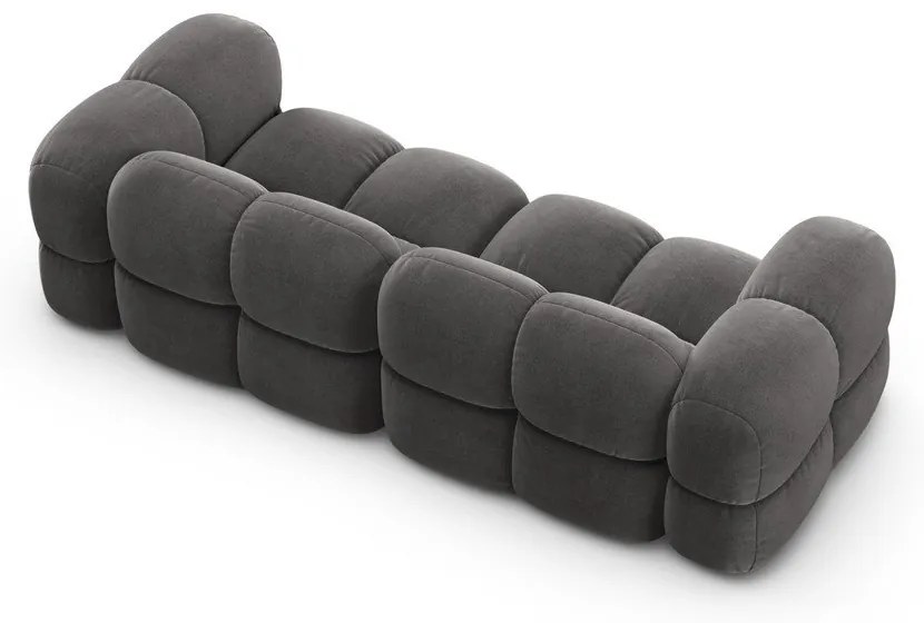 Szürke bársony kanapé 250 cm Loretto – Cosmopolitan Design