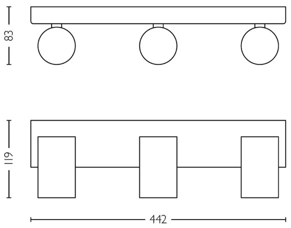Philips - Fürdőszobai spotlámpa IDRIS 3xGU10/5W/230V IP44 fehér