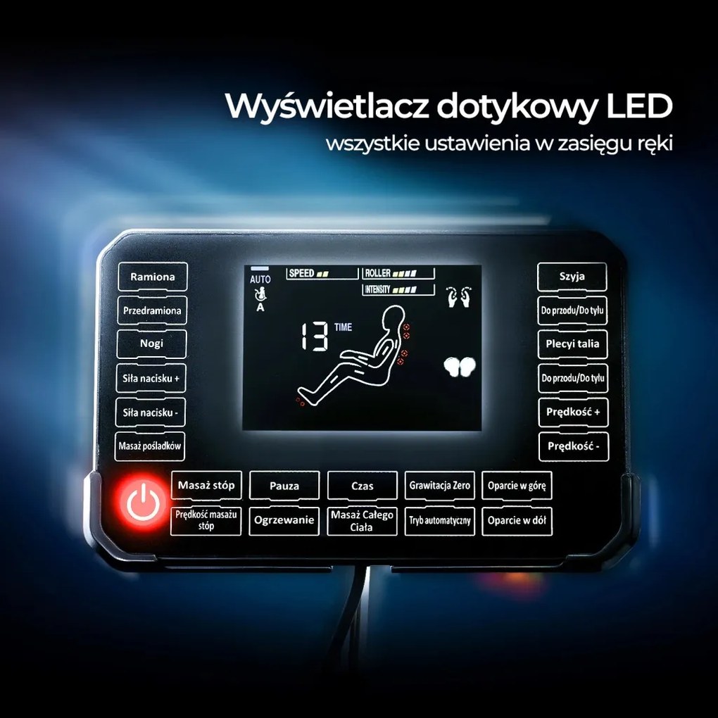 Masszázsfotel szürke színben, műbőr kárpittal VX MAX