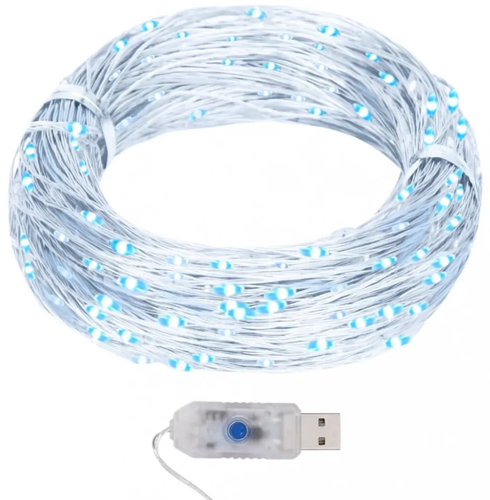 8 funkciós hideg fehér fényű tündérfényfüzér 400 LED-del 40 m