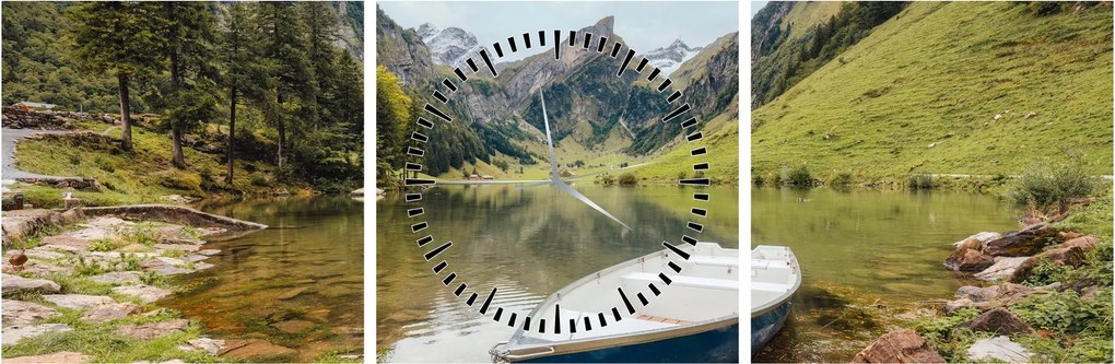 Kép - Seealpsee, svájci tó (órával) (90x30 cm)
