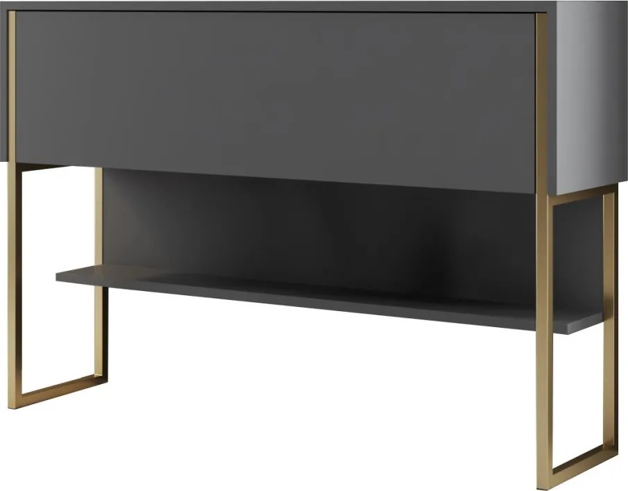 Komód, arany-antracit, 120 cm