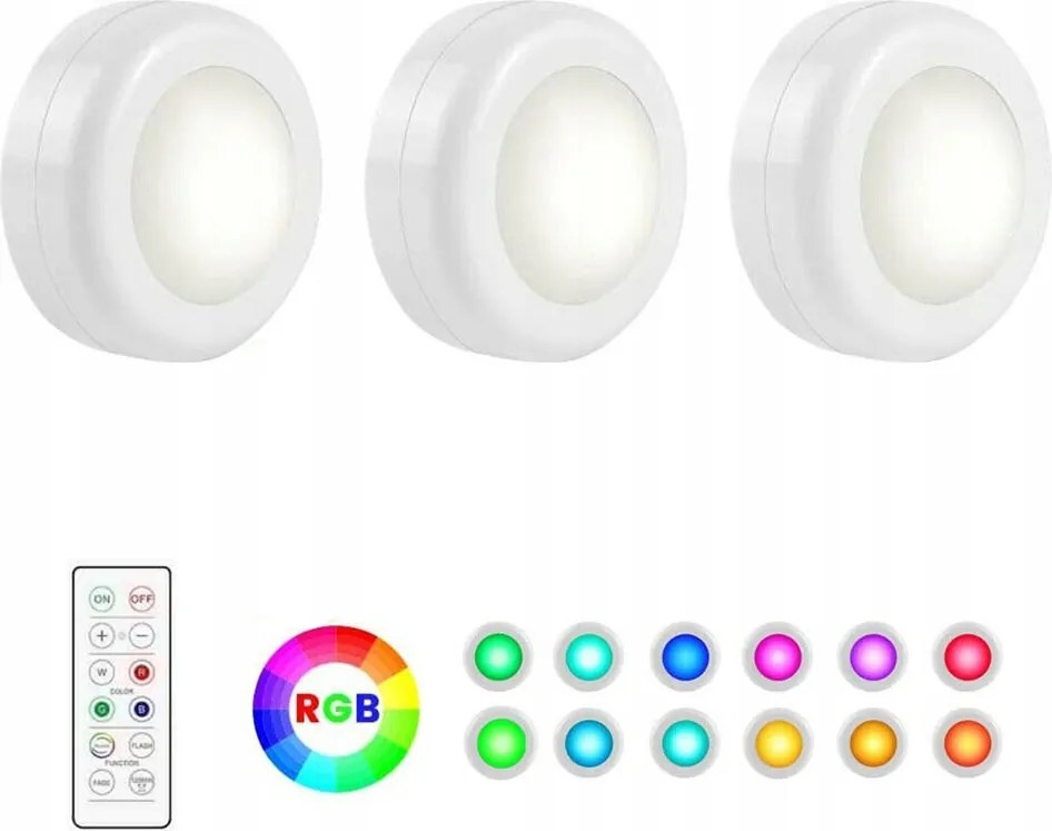 3db Led-es Vezeték Nélküli Éjjeli Lámpa Lépcső Alatti Akkumulátorral Távirányító