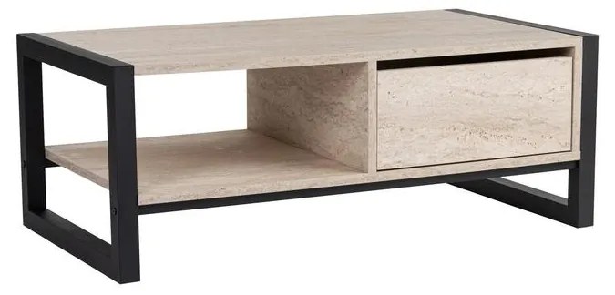 Dohányzóasztal Haldizen - Fekete, Travertine