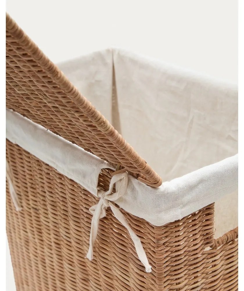 Natúr színű rattan szennyeskosár szett 2 db-os Indali – Kave Home