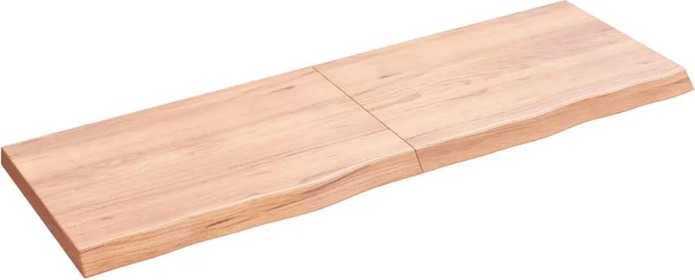 vidaXL világosbarna kezelt tömör fa fürdőszobai pult 120x40x(2-4) cm