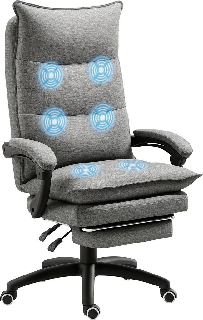 Vinsetto Irodai Szék Masszázs Funkcióval, Vezetői Szék Masszázs Funkcióval, Játékszék, Magasságállítható, Ergonomikus Forgószék, Masszázsszék, Nylon,