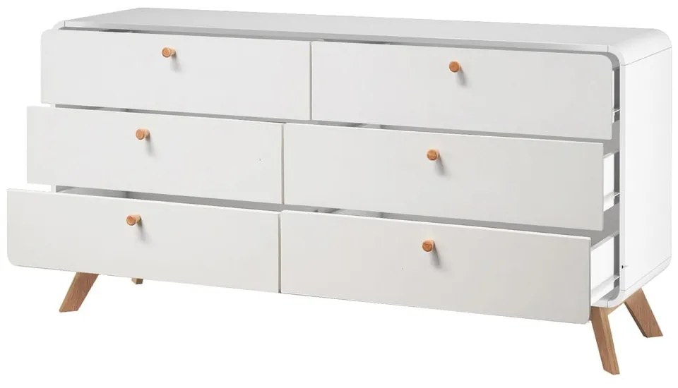 Fehér alacsony komód 150x74 cm Caitlin – Støraa