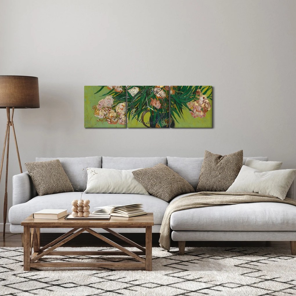 Kép - Vincent van Gogh, Oleanders, reprodukciók (órával) (90x30 cm)