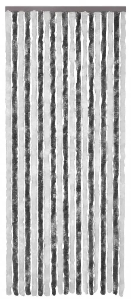 szürke és fehér zsenília rovarfüggöny 90 x 220 cm