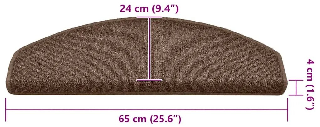 30 db barna lépcsőszőnyeg 65x24x4 cm