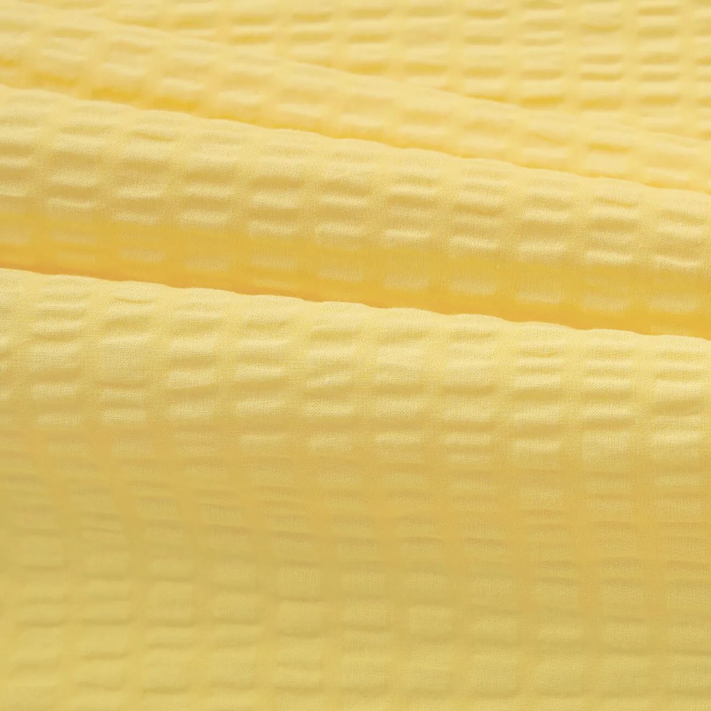 Goldea krepp ágyneműhuzat - sárga 155 x 220 és 80 x 80 cm