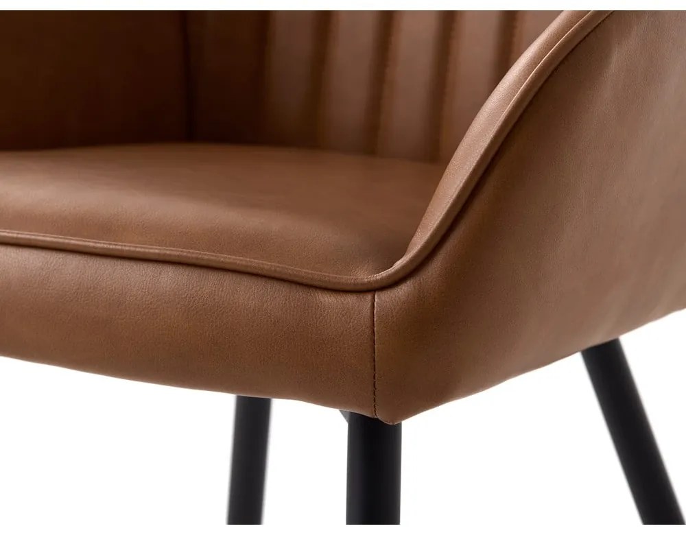 Barna kárpitozott karfás étkezőfotel szett 2 db-os Nolan Stripe – Unique Furniture