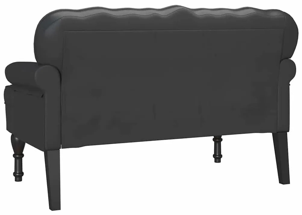 Chesterfield Pad Fekete 119.5 x 64.5 x 75 cm Műbőr