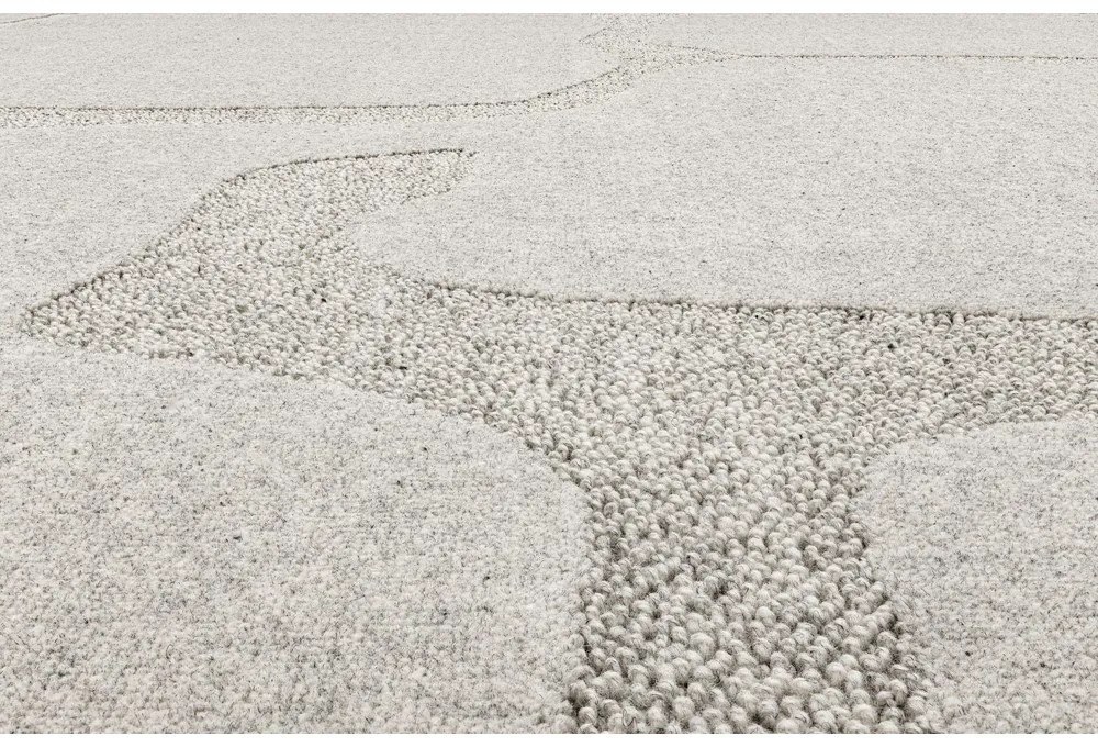 Világosszürke gyapjú szőnyeg 160x230 cm Morphic Organica – Agnella