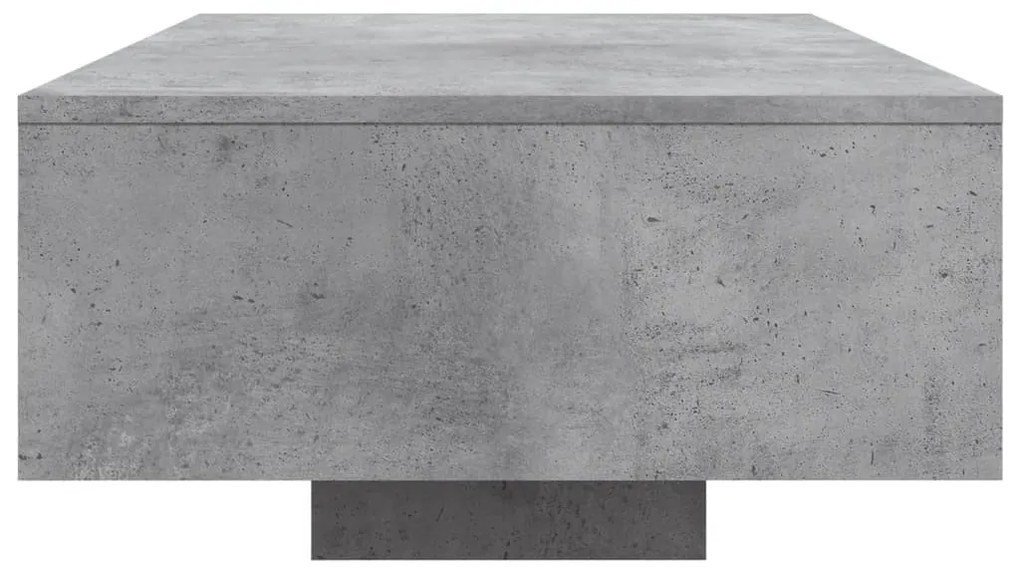 betonszürke dohányzóasztal LED-lámpákkal 85 x 55 x 31 cm