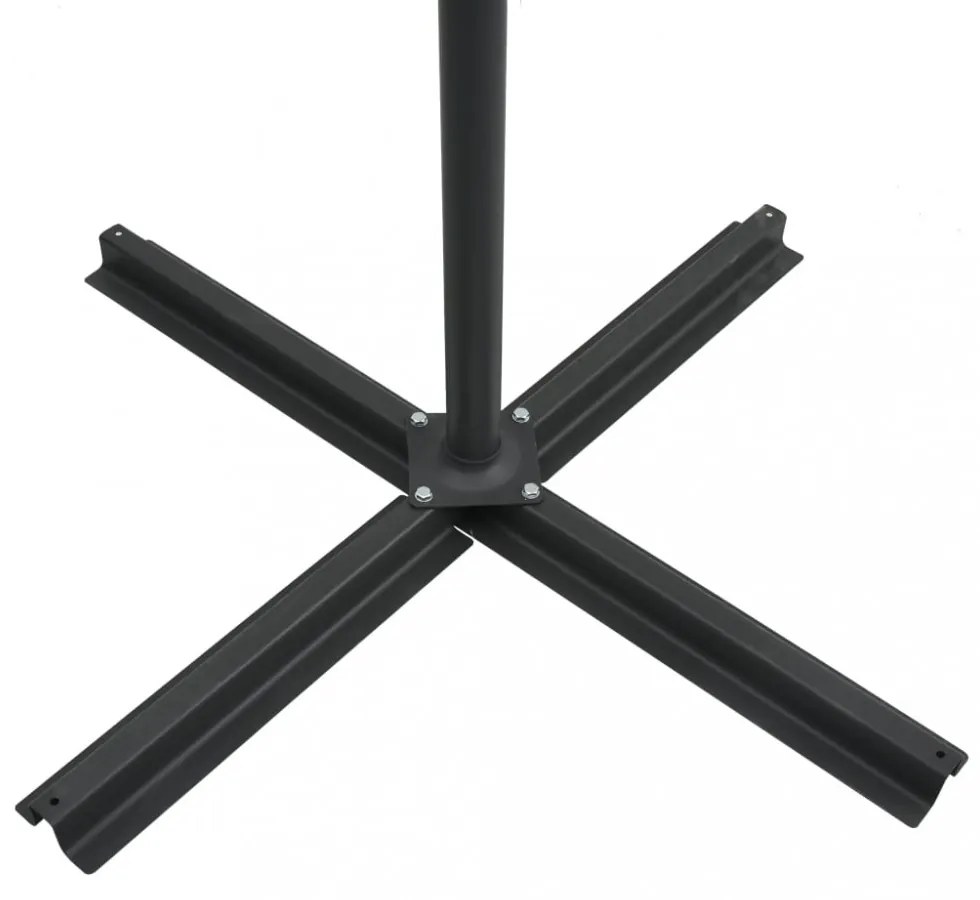 fekete konzolos napernyő LED-del és acélrúddal 250x250 cm
