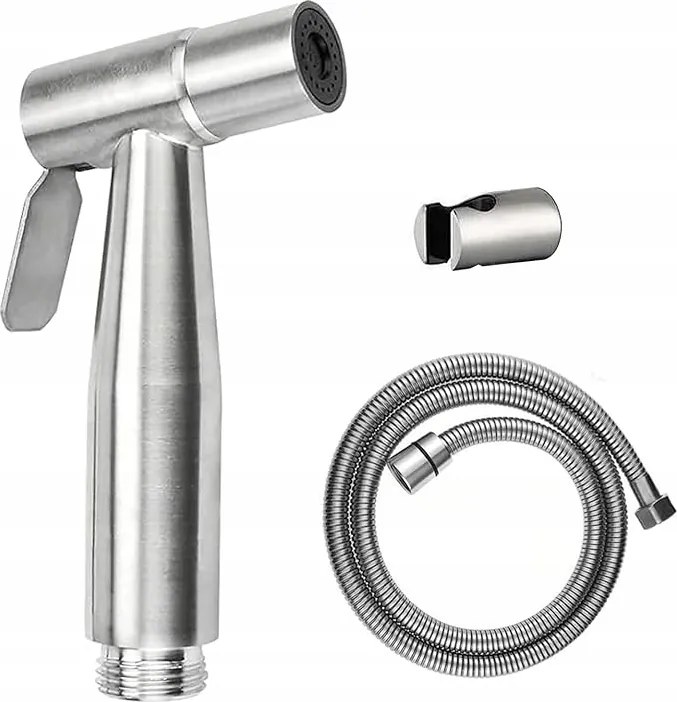 Bidé zuhanyfej, acél, zuhanyfej tömlővel Szett