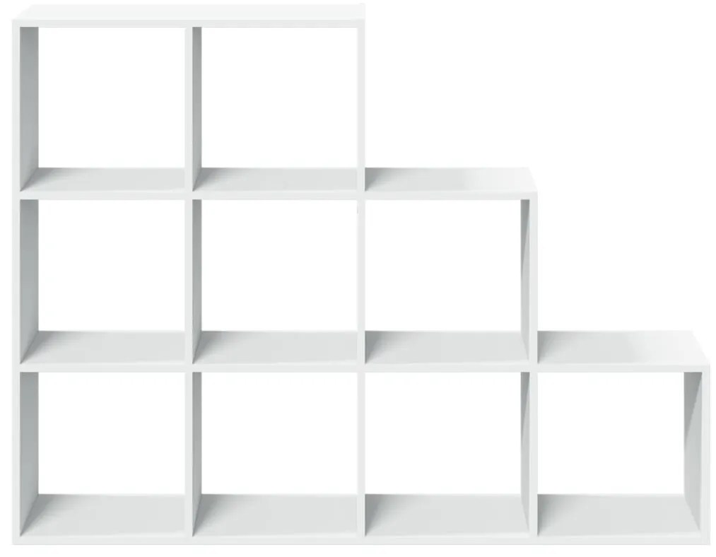 3 szintes fehér fa elválasztó könyvespolc 137,5 x 29 x 103,5 cm
