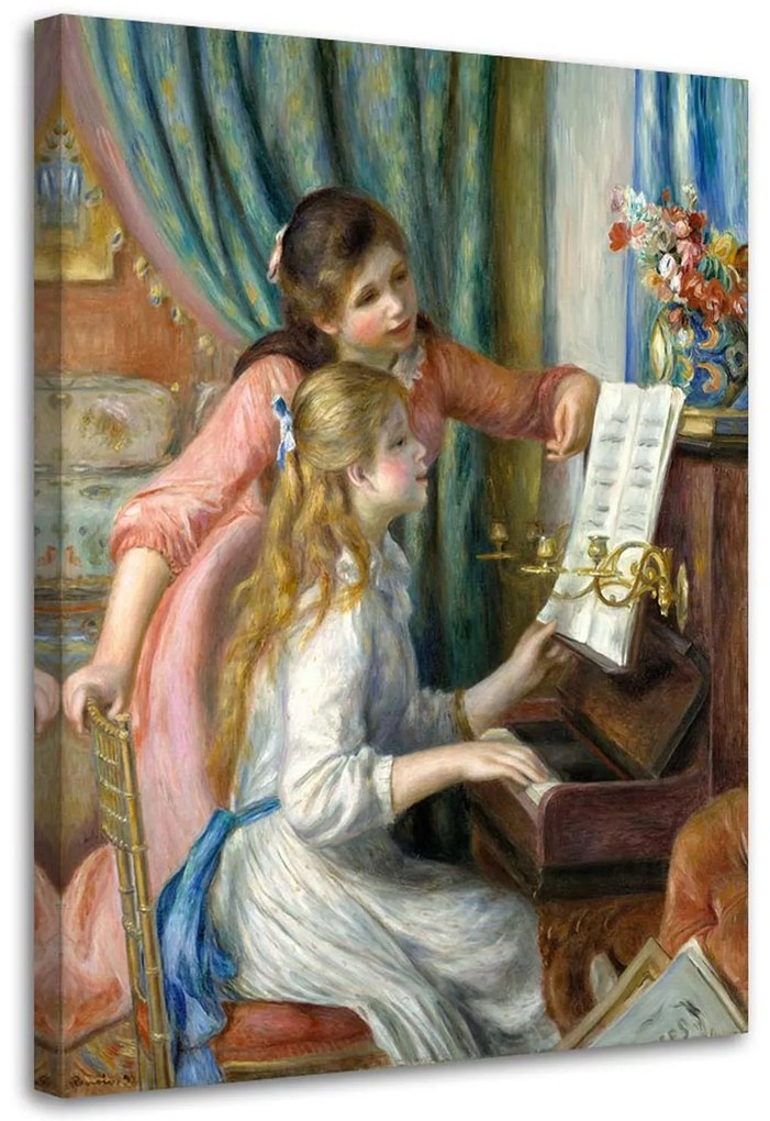 Gario Vászonkép Lányok a zongoránál - Pierre Auguste Renoir, reprodukció Méret: 70 x 100 cm