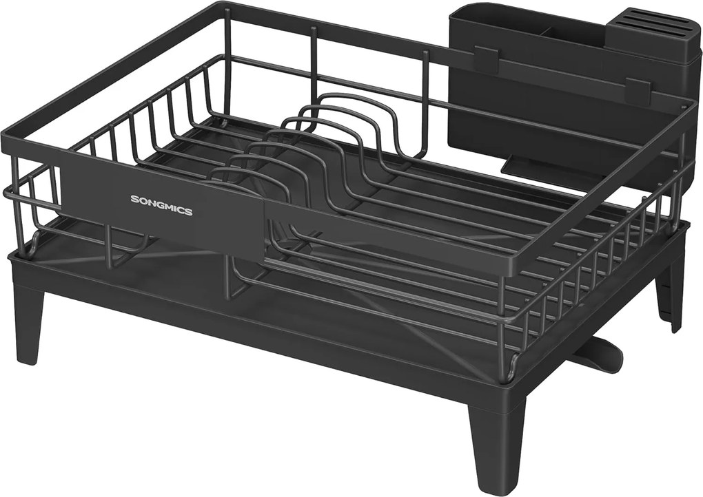 Edényszárító 360°-ban forgatható kifolyóval, fekete