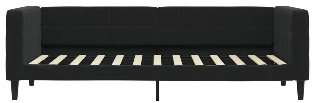 fekete kihúzható bársony heverő fiókkal 80 x 200 cm