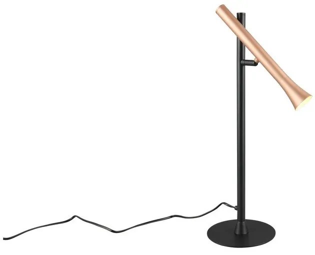 Fekete-aranyszínű LED asztali lámpa fém búrával (magasság 53 cm) Fiato – Trio