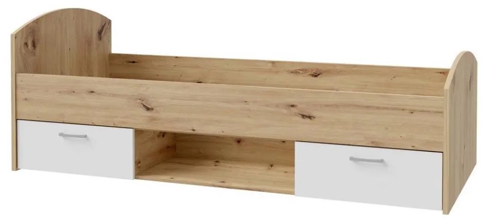 Egyszemélyes tárolós ágy URO 90x200 cm artisan tölgy/fehér