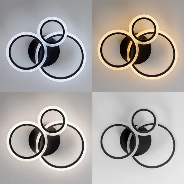 Brilagi - LED Dimmelhető felületre szerelhető csillár ORBITS LED/40W/230V 3000-6500K fekete + távirányító