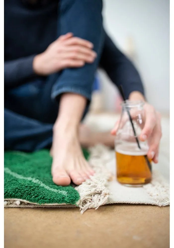 Világosszürke-krémszínű mosható kézi szövésű pamut szőnyeg 140x200 cm Air Natural – Lorena Canals