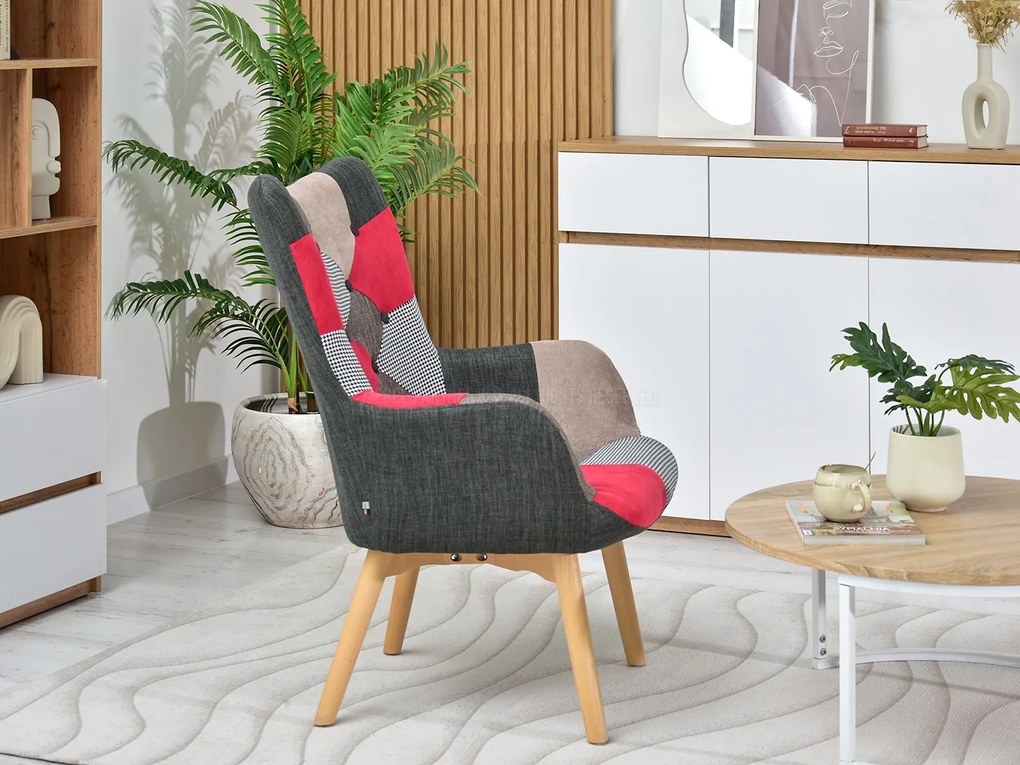 Fotel Nutri (patchwork + fekete). 1110348
