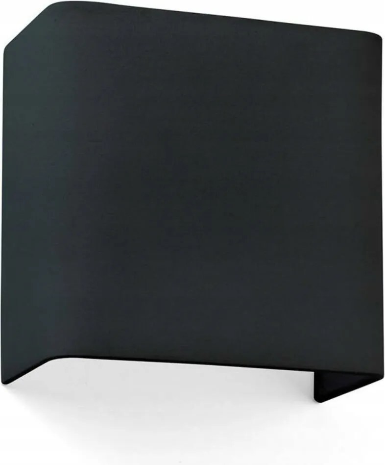 Faro Cotton modern, négyzet alakú fali lámpa, fekete textil, E27 15W, IP20