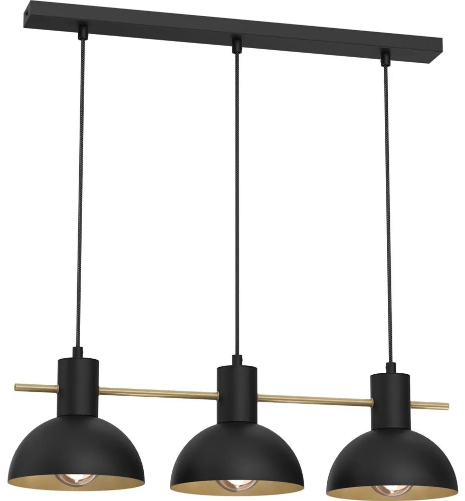 Csillár zsinóron ESTATE MINI 3xE27/15W/230V fekete