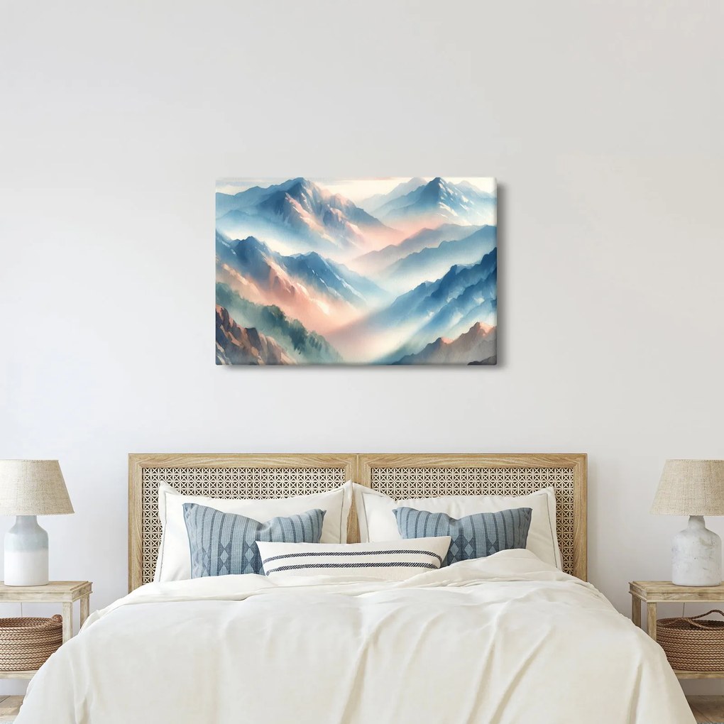 Kép - Akvarell hegyek (90x60 cm)