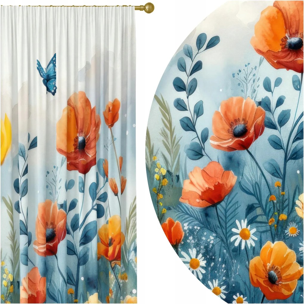 Kész Függöny Béka Szalag 140X250 Függöny Virágok 284 Rövidítés Ingyen