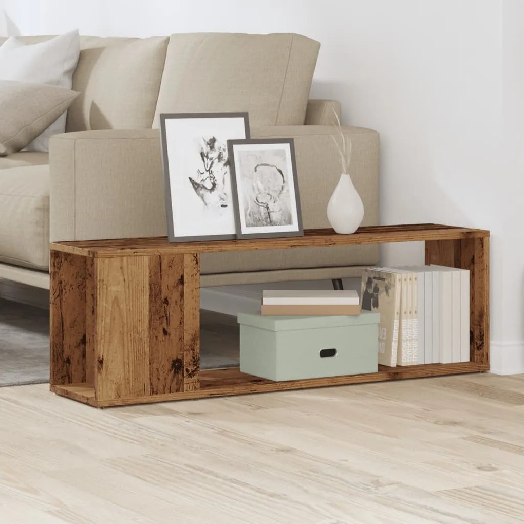 antik fa színű szerelt fa TV-szekrény 100 x 24 x 32 cm
