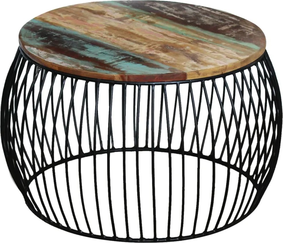 vidaXL kerek tömör újrahasznosított fa dohányzóasztal 68 x 37 cm