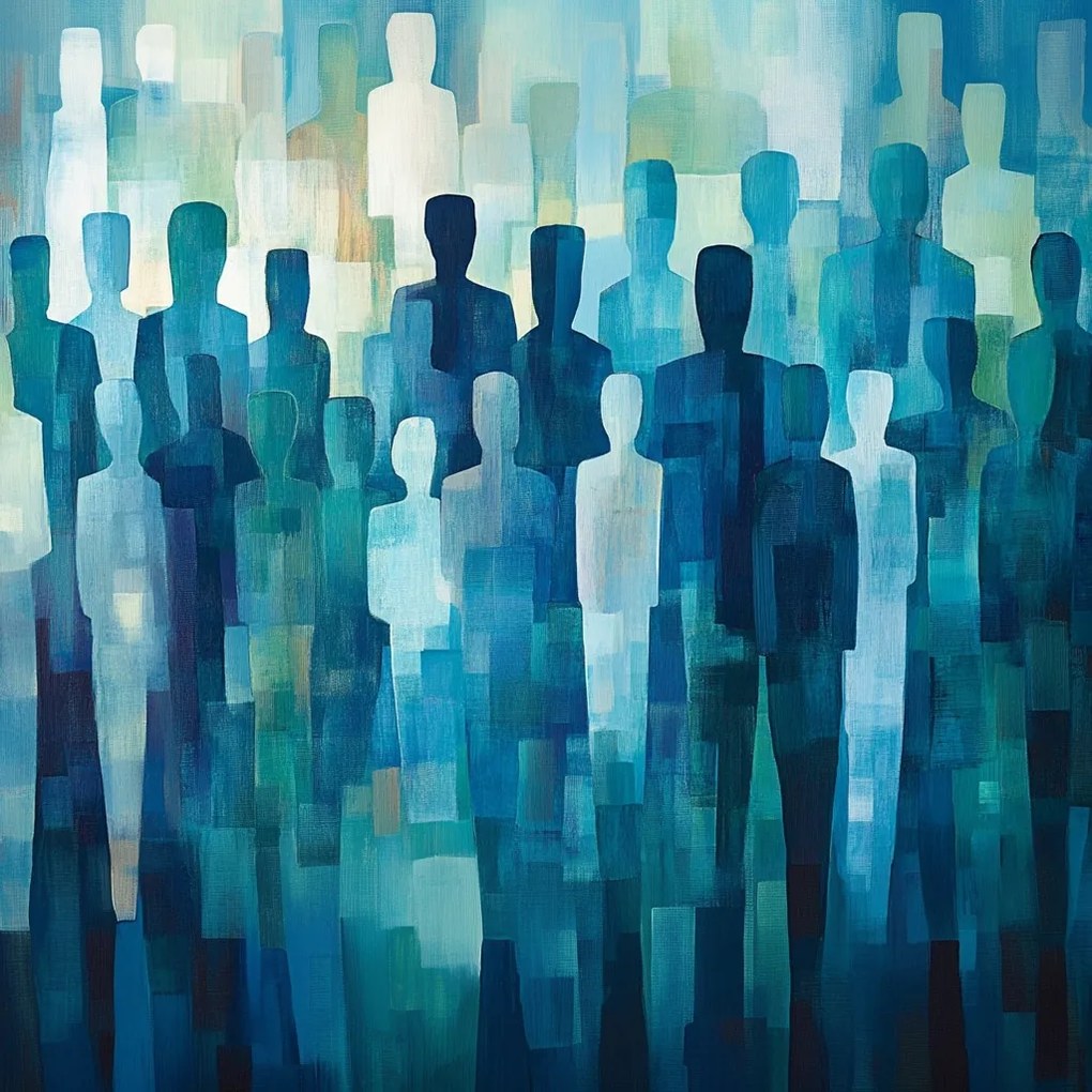 Vászonkép Canvas Absztrakt Emberek Tömeg Közösség Csoport 40x40