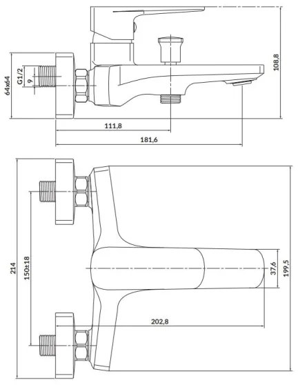 Cersanit S951-378 - LARGA fürdőkád csaptelep arany