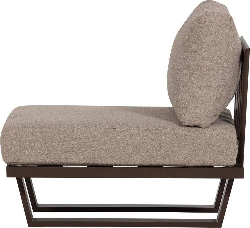 Barna fém-párnázott kerti fotel Bear – WOOOD