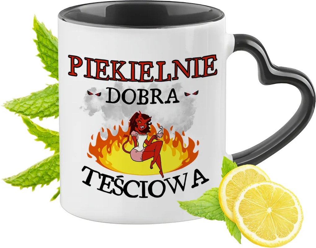 Anyósnak Fekete Bögre Szív Alakú Füllel Ajándék