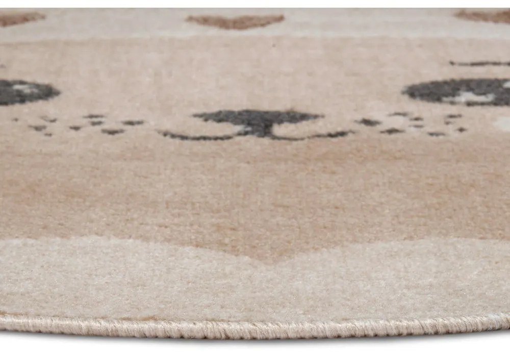Bézs gyerek szőnyeg ø 100 cm Cat – Hanse Home