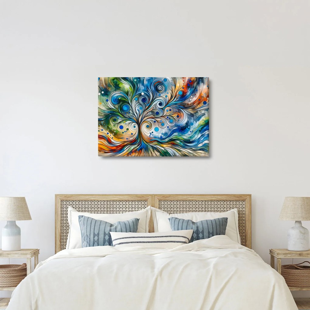 Kép – Színes energikus fa (70x50 cm)