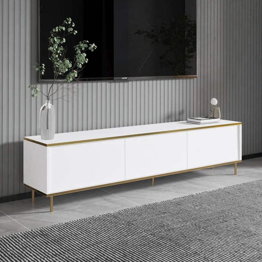 TV szekrény Imaj - White, Gold