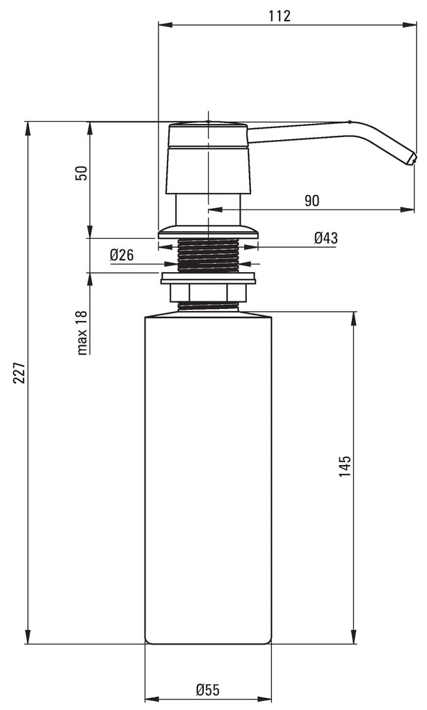 Deante Deco, mosogatószer adagoló mosogatóhoz 300ml, króm, ZZZ_002D