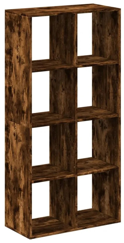 füstös tölgy szerelt fa elválasztó könyvespolc 69,5x29x137,5 cm