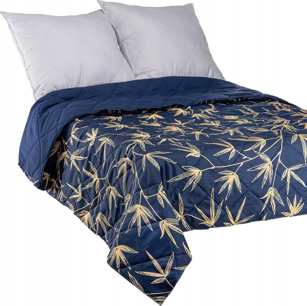 Ágytakaró 220x240 Steppelt Kétoldalas Kapa pléd mintás N17 arany levél