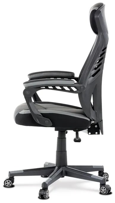 Szürke Ekobőr Gamer Szék, Hinta Mechanikával. KA-Y213 GREY