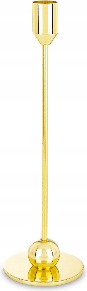 Arany gyertyatartó gömbbel a lábán – magas, karcsú 26 cm 182811 Art pol